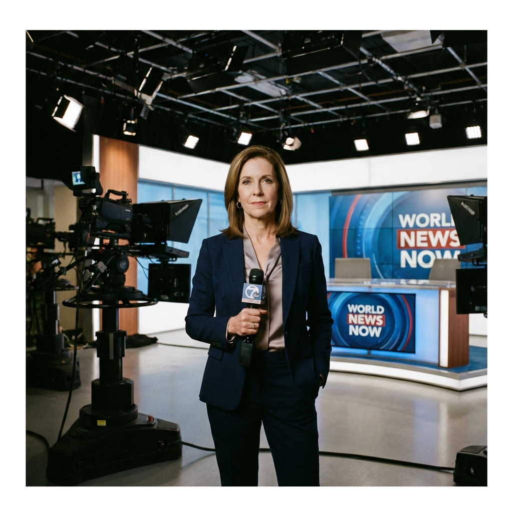 News Reporter in Studio